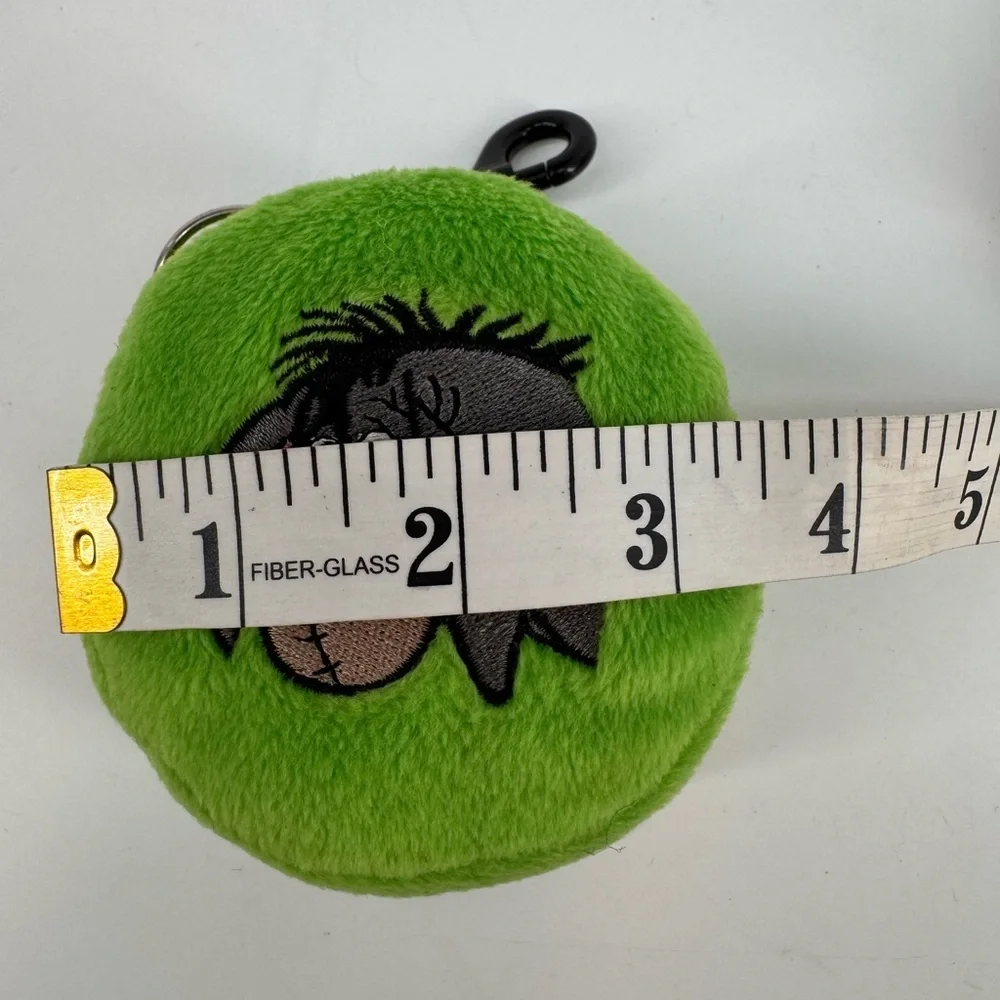 Vintage Eeyore Walt Disney Winnie the Pooh Zipper Purse Pouch Round Keychain
